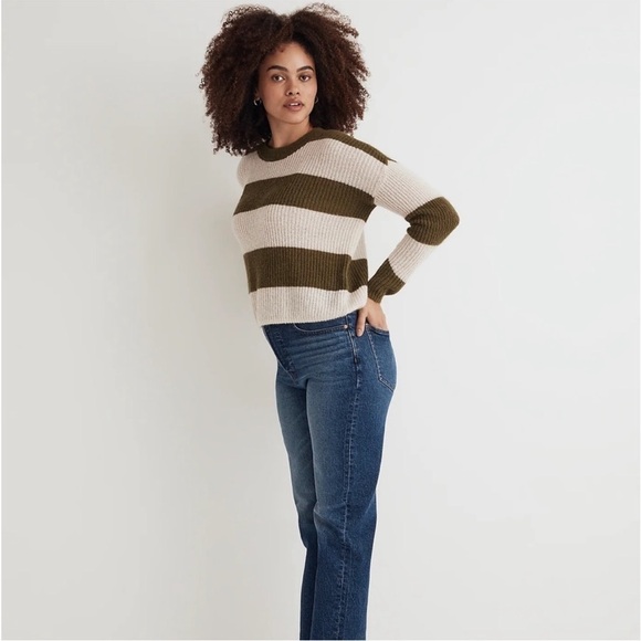 Madewell rosario striped alpaca blend knit sweater size XL new - Picture 2 of 6